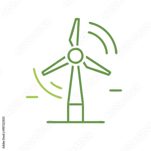 Wind turbine icon symbolizing renewable energy and eco-friendly power generation