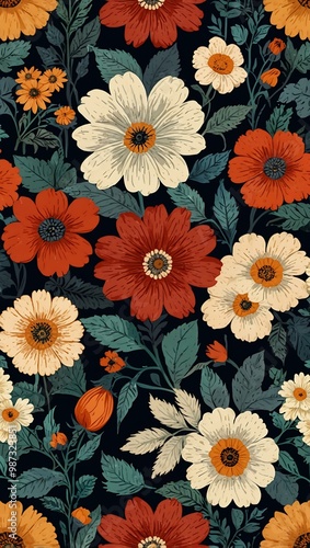 A seamless floral pattern.