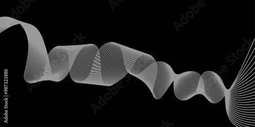 white wave pattern abstract wave template, abstract 3d rendered illustration of a background, Dynamic Abstract Ribbon Vector