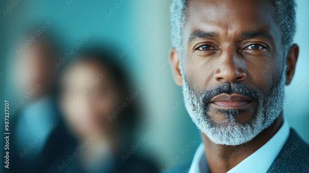 A distinguished mature man with a gray beard is captured in a close-up portrait, wearing formal attire, exuding confidence and contemplation. A distinguished mature man with a gray beard is captured in a close-up portrait, wearing formal attire, exuding confidence and contemplation.