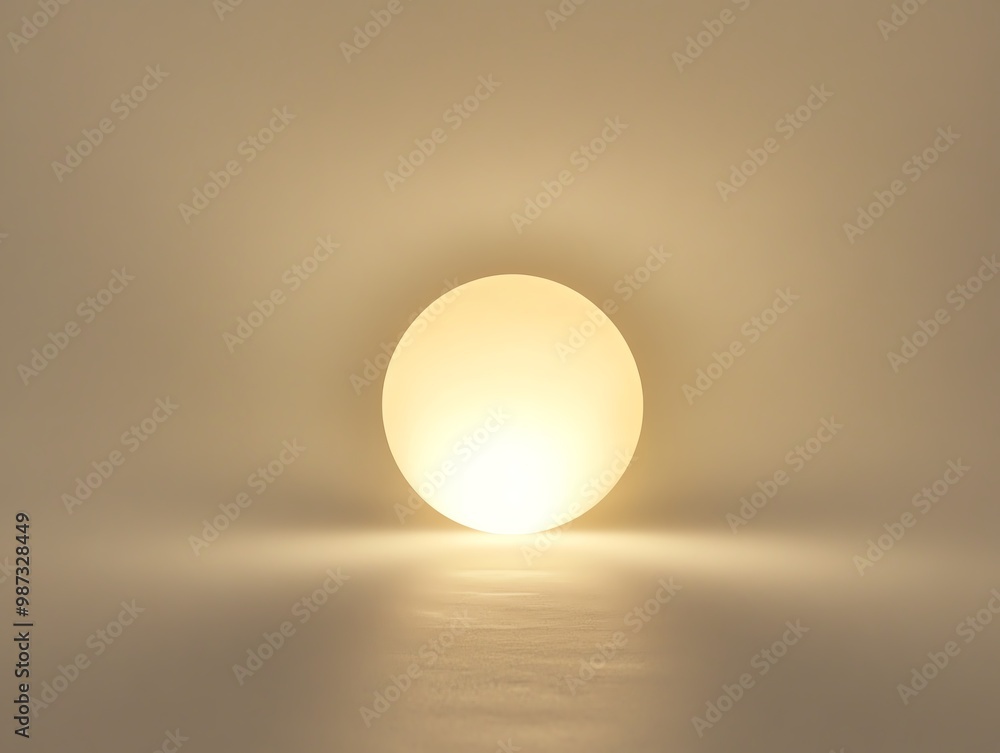 Elegant minimalist photo of a glowing spherical lamp illuminating a smooth surface with warm light, perfect for modern design inspiration. Elegant minimalist photo of a glowing spherical lamp illuminating a smooth surface with warm light, perfect for modern design inspiration.