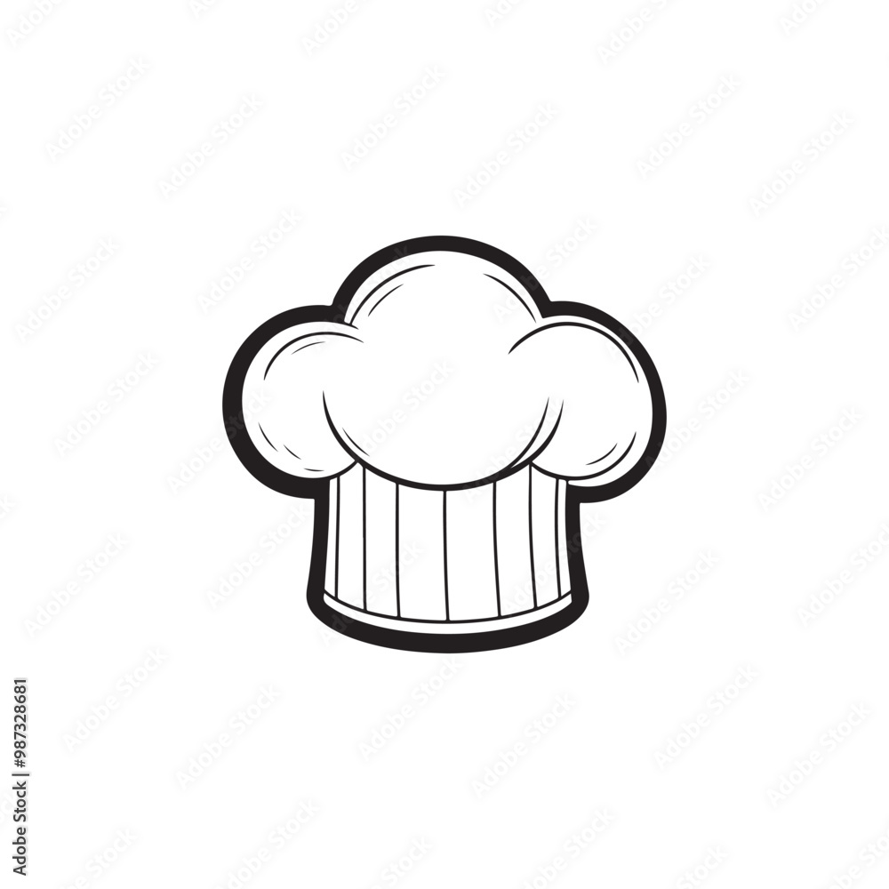 Line Art Chef Hat Icon - Simple Cooking and Restaurant Design. Line Art Chef Hat Icon - Simple Cooking and Restaurant Design.