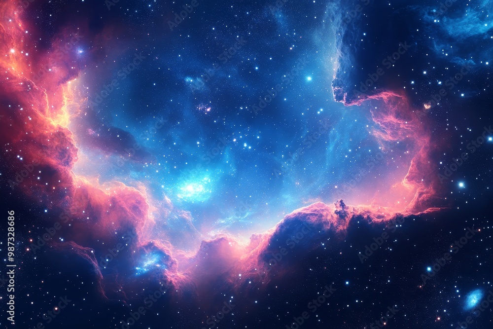 Fototapeta premium Cosmic Nebula: A Stellar Tapestry