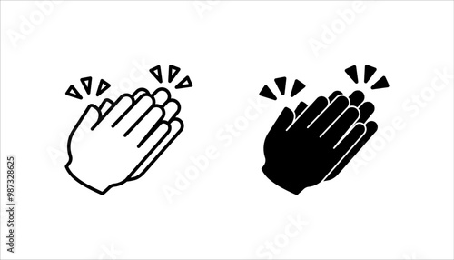 clapping icon set, vector illustration, ideal for visual celebrations, and introductions isolated on a white background.