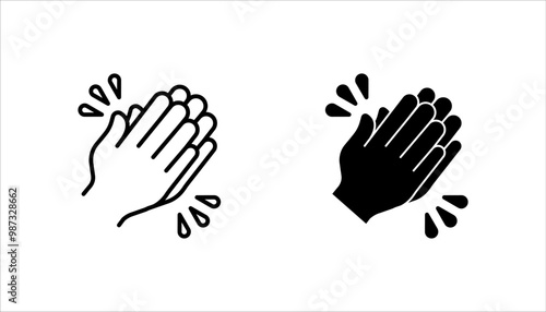 clapping icon set, vector illustration, ideal for visual celebrations, and introductions isolated on a white background.