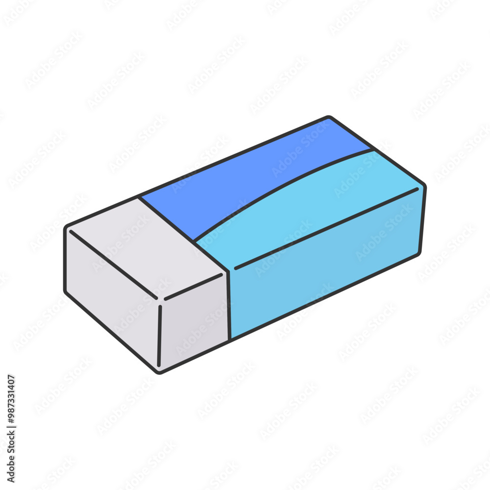 Simple eraser icon vector illustration hand drawn for school supplies, eraser icon in lineal color style Simple eraser icon vector illustration hand drawn for school supplies, eraser icon in lineal color style