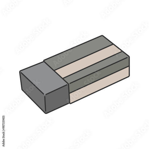Simple eraser icon vector illustration hand drawn for school supplies, eraser icon in lineal color style