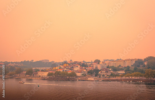 Smoky Sunset Over Porto - A City Cloaked in Haze