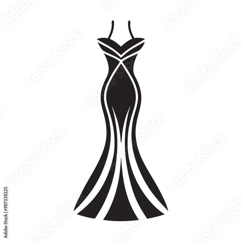 Long dress vector art on a white background