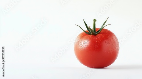 A single, ripe brown tomato with water droplets on it, isolated on a white background.