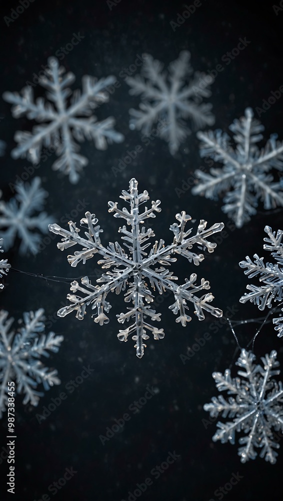 Artificial snowflakes around. Artificial snowflakes around.