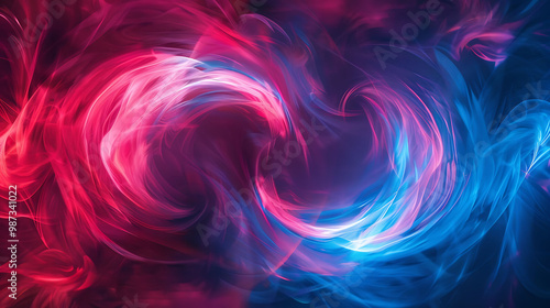 A mesmerizing abstract design featuring blue and pink waves