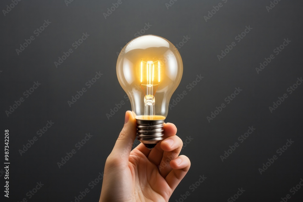 A hand holding a lightbulb, symbolizing an idea A hand holding a lightbulb, symbolizing an idea