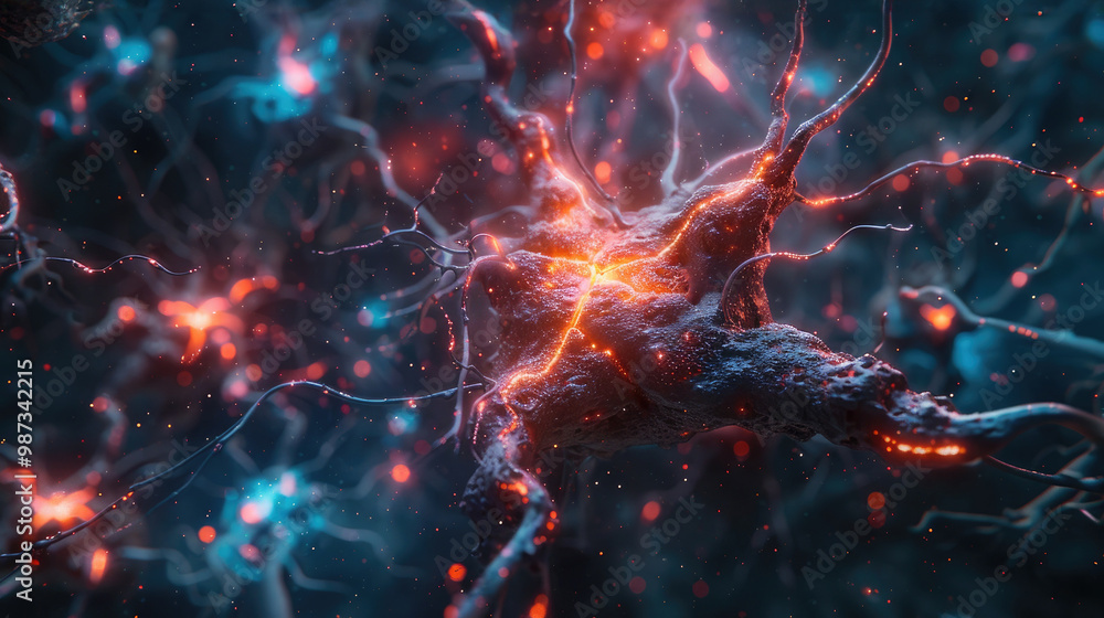 Scene unveiling the intricate beauty of billions of neuron connections, revealing the mesmerizing microcosm of neural networks. Scene unveiling the intricate beauty of billions of neuron connections, revealing the mesmerizing microcosm of neural networks.