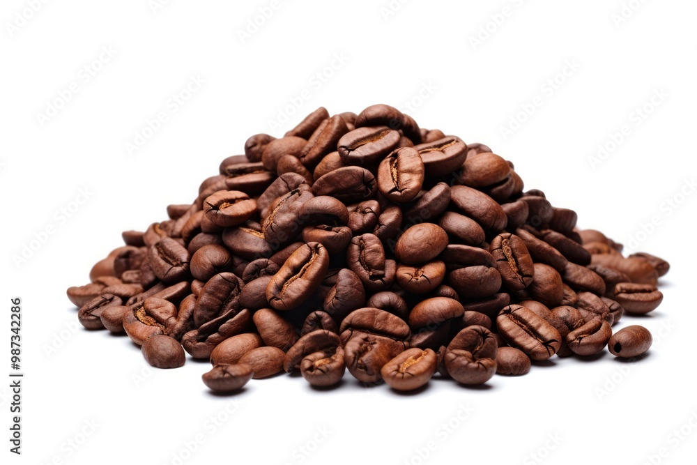 A heaping pile of freshly roasted coffee beans, their enticing aroma filling the air. A heaping pile of freshly roasted coffee beans, their enticing aroma filling the air.