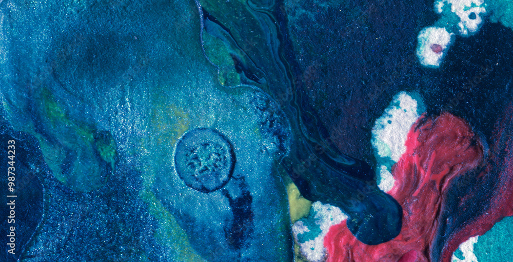 Naklejka premium Painting with Grunge Textures and Vibrant Water Colors 
