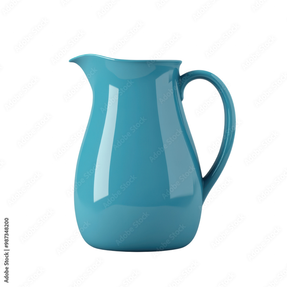 Vibrant Blue Pitcher with Smooth Surface on transparent background Vibrant Blue Pitcher with Smooth Surface on transparent background