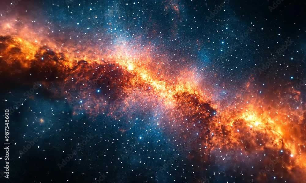 A Cosmic Dance: The Milky Way's Fiery Glow A Cosmic Dance: The Milky Way's Fiery Glow