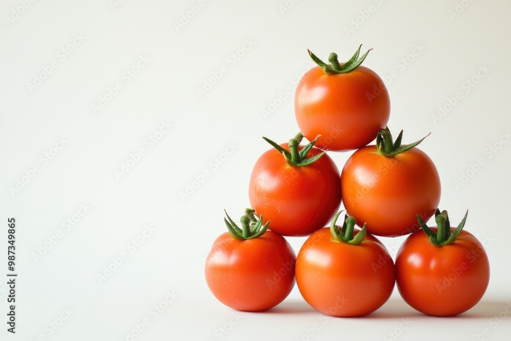 Stack Tomatoes with raw on white background , ai Stack Tomatoes with raw on white background , ai