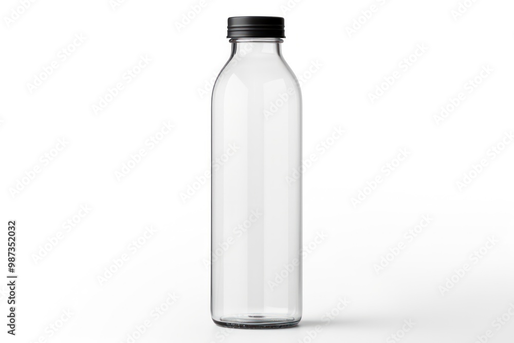 A sleek minimalist glass water bottle with a smooth, rounded surface and a modern design. A sleek minimalist glass water bottle with a smooth, rounded surface and a modern design.