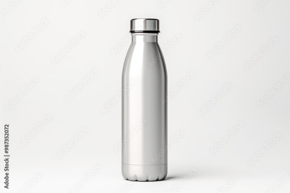 A sleek, minimalist stainless steel water bottle with a clean, modern design. A sleek, minimalist stainless steel water bottle with a clean, modern design.