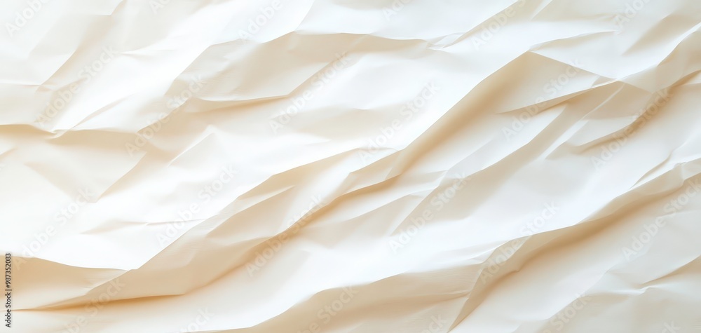 Fototapeta premium A white paper with a lot of wrinkles and creases