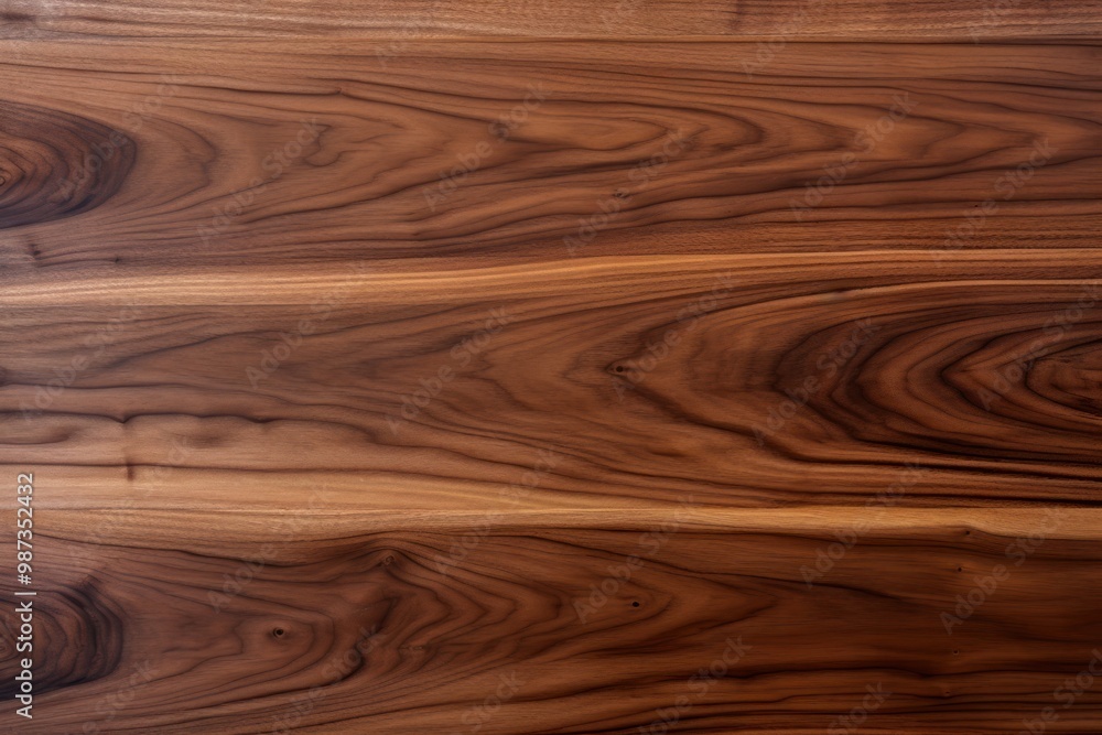 A smooth, polished surface of walnut wood, highlighting its deep, chocolatey hues and elegant grain A smooth, polished surface of walnut wood, highlighting its deep, chocolatey hues and elegant grain
