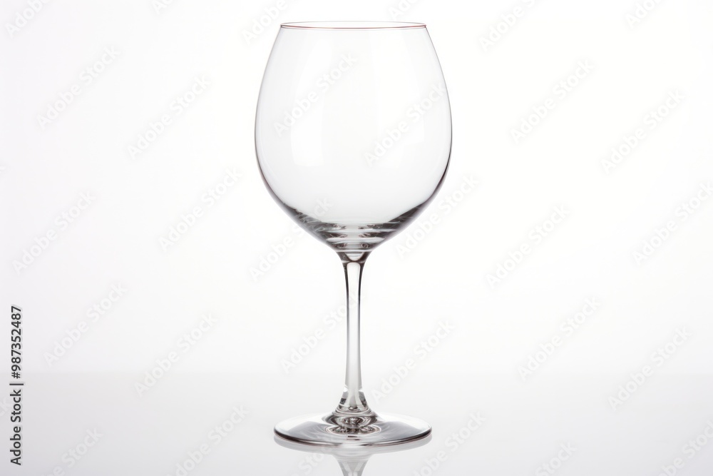 A sophisticated and modern glass wine goblet with a delicate stem and thin rim A sophisticated and modern glass wine goblet with a delicate stem and thin rim