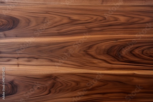 A smooth, polished surface of walnut wood, highlighting its deep, chocolatey hues and elegant grain