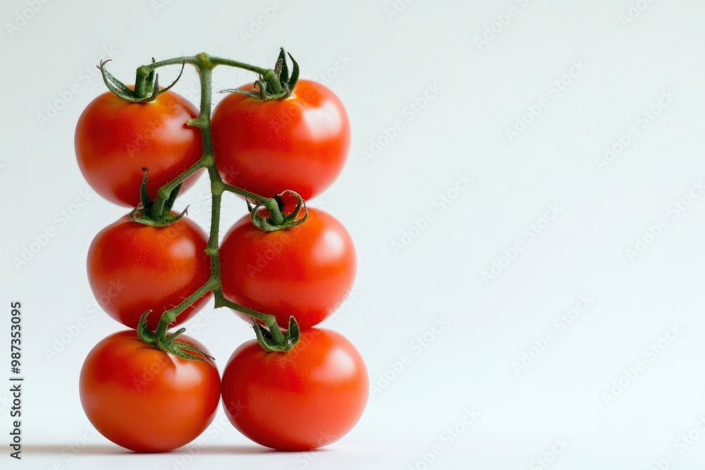 Stack Tomatoes with raw on white background , ai Stack Tomatoes with raw on white background , ai