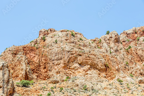 orange wall of gorge around Noravank monastery