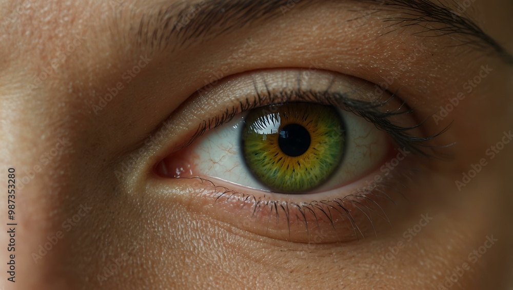 Close-up of a green eye with visible wrinkles. Close-up of a green eye with visible wrinkles.