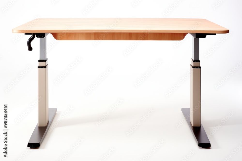 A standing desk with an adjustable height mechanism, promoting ergonomic posture and reducing back strain A standing desk with an adjustable height mechanism, promoting ergonomic posture and reducing back strain