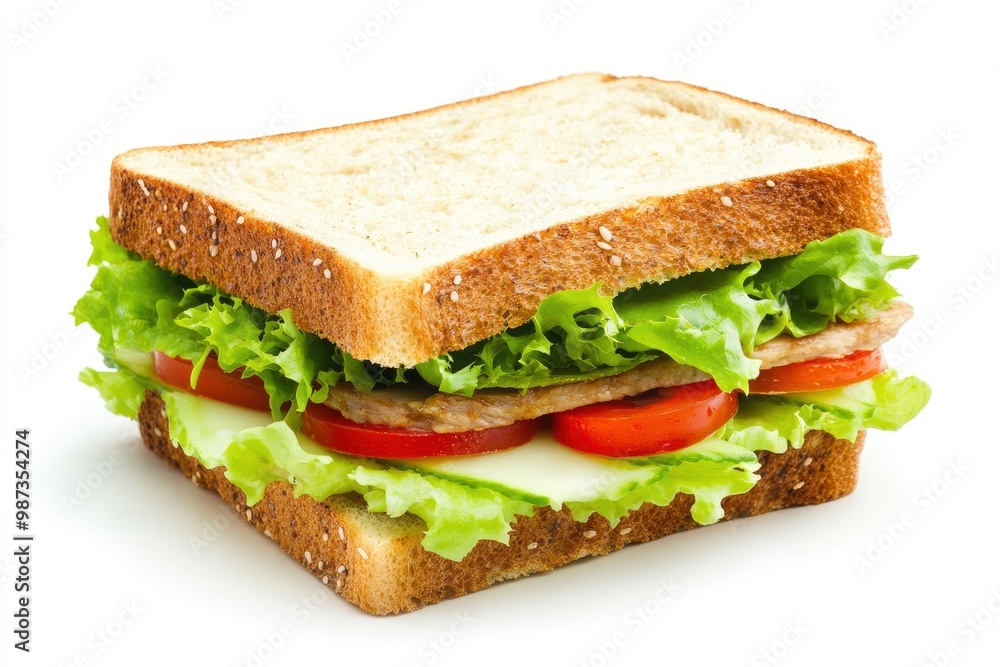 A sandwich isolated on a white background, ai A sandwich isolated on a white background, ai