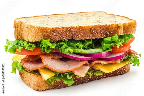 A sandwich isolated on a white background, ai