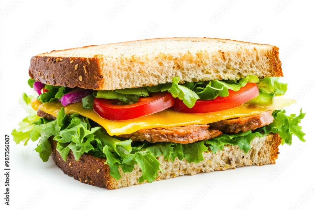 A sandwich isolated on a white background, ai A sandwich isolated on a white background, ai