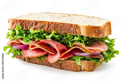 A sandwich isolated on a white background, ai