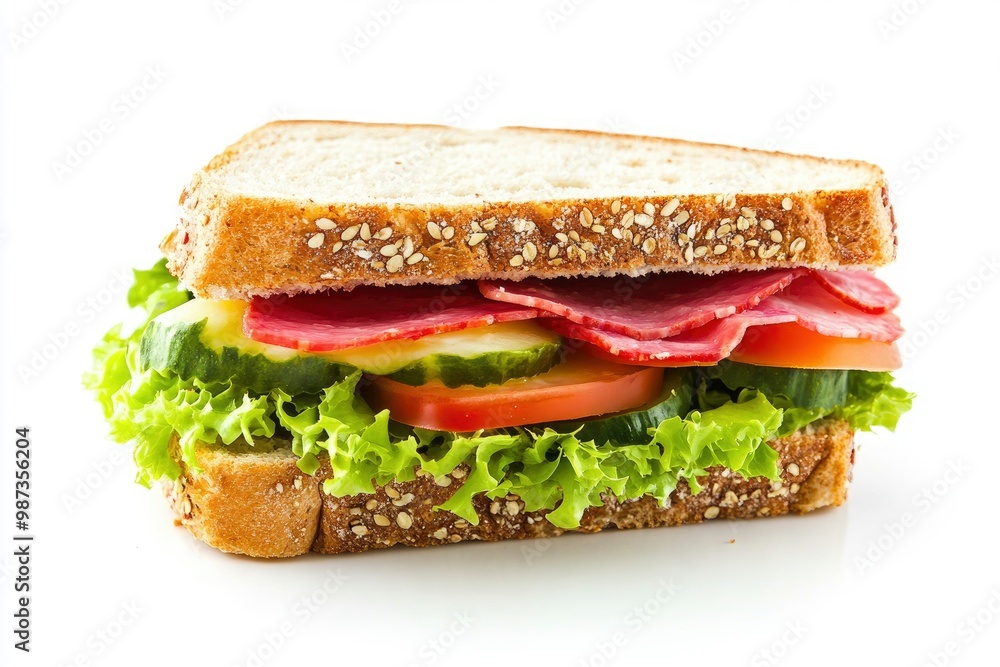 A sandwich isolated on a white background, ai A sandwich isolated on a white background, ai