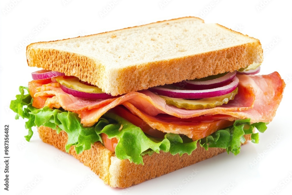 A sandwich isolated on a white background, ai A sandwich isolated on a white background, ai