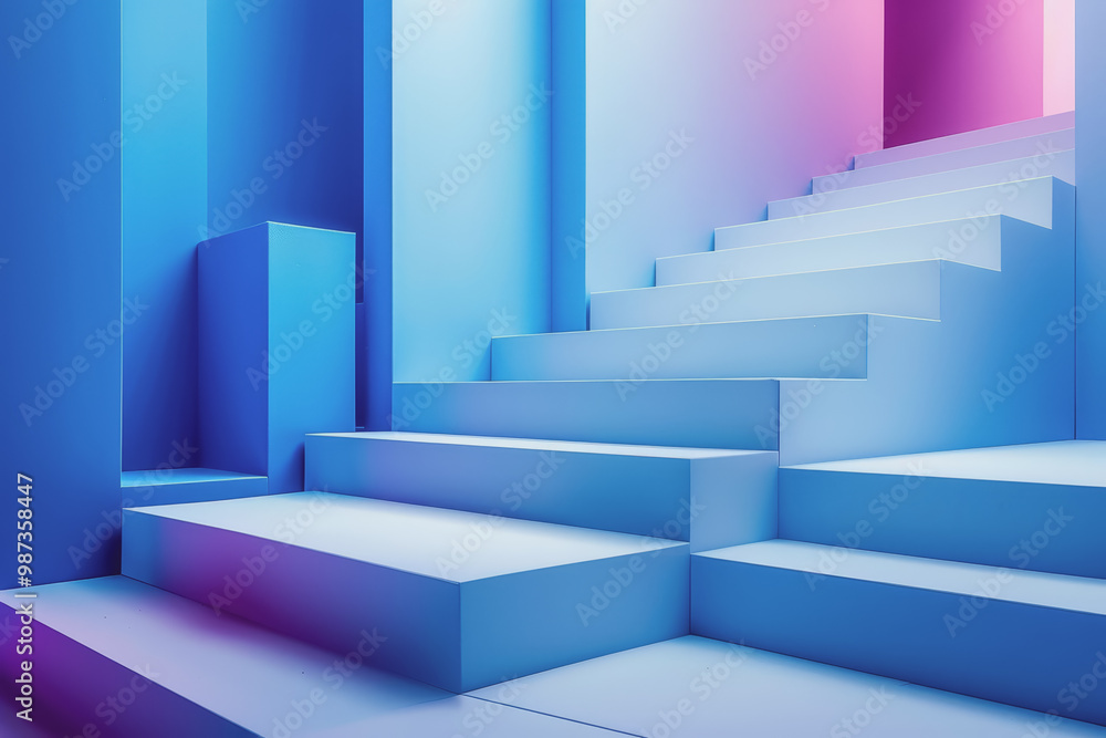 White and vibrant blue gradient color background, geometric. White and vibrant blue gradient color background, geometric.