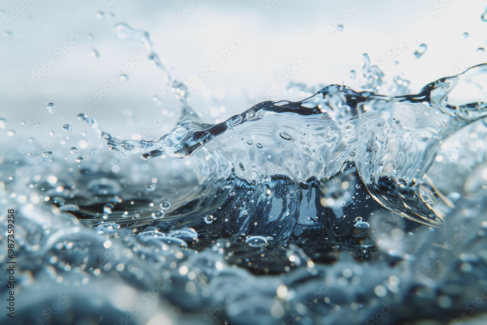 of water splashing isolated on a white background, full view in center. of water splashing isolated on a white background, full view in center.
