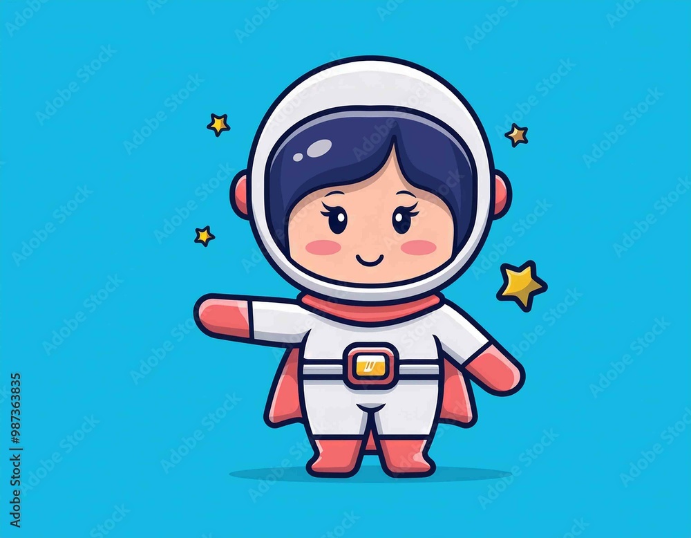 Cute Astronaut Super Hero Cartoon Vector Cute Astronaut Super Hero Cartoon Vector