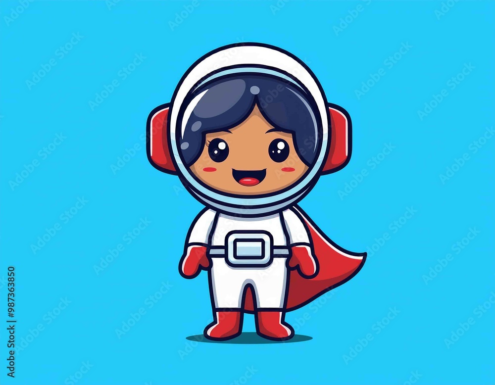 Cute Astronaut Super Hero Cartoon Vector Cute Astronaut Super Hero Cartoon Vector