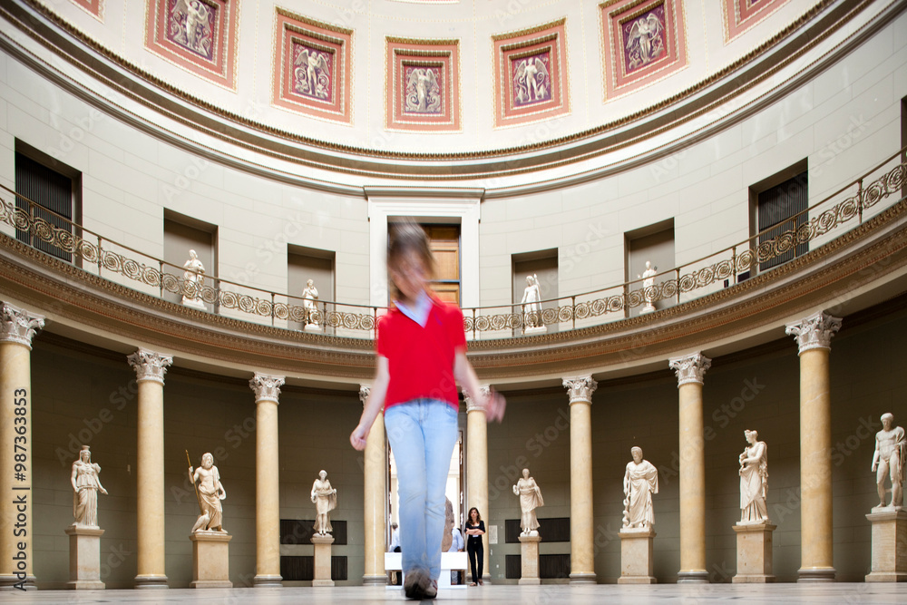 Berlin, Germany, July 24 2009, Visitors Explore the Rotunda of the Altes Museum in Berlin, Germany Berlin, Germany, July 24 2009, Visitors Explore the Rotunda of the Altes Museum in Berlin, Germany