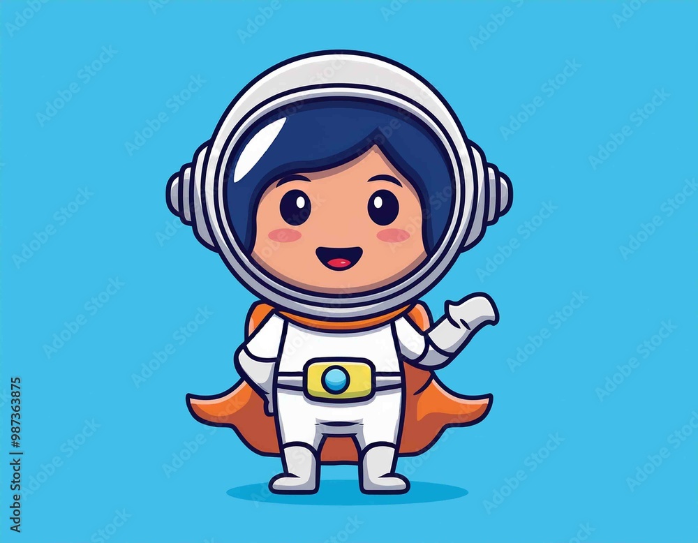 Cute Astronaut Super Hero Cartoon Vector Cute Astronaut Super Hero Cartoon Vector