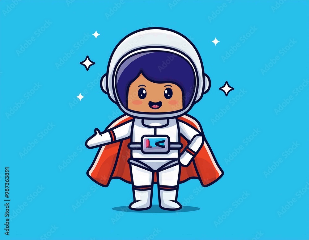 Cute Astronaut Super Hero Cartoon Vector Cute Astronaut Super Hero Cartoon Vector