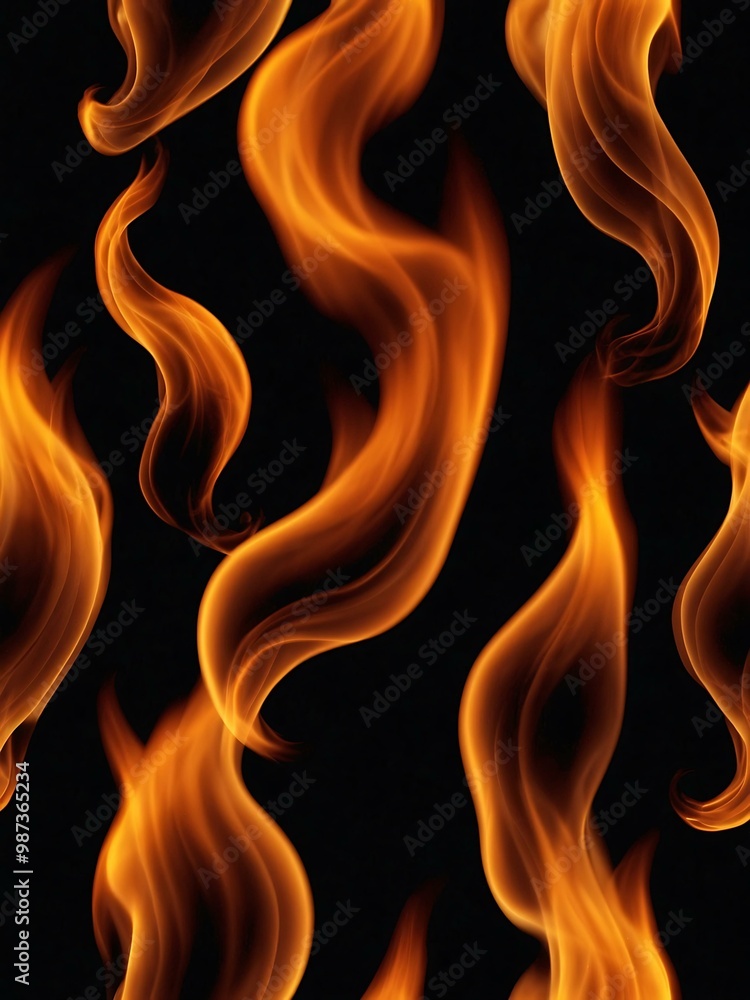 Dancing flames against a black backdrop. Dancing flames against a black backdrop.