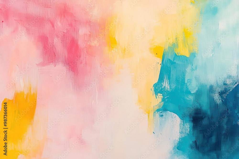 Colorful Abstract Background with Blue, Yellow, and Pink Brush Strokes Colorful Abstract Background with Blue, Yellow, and Pink Brush Strokes