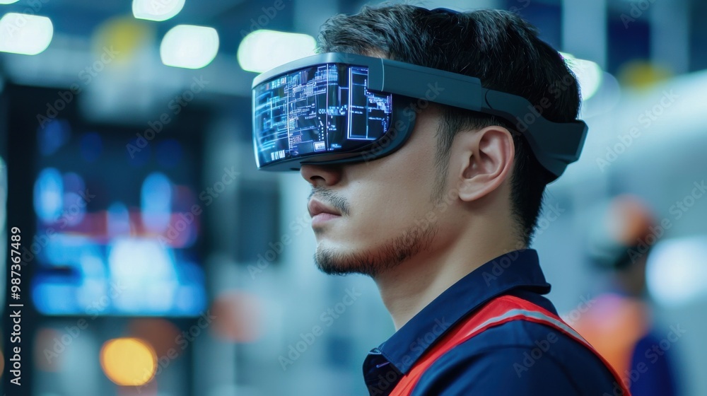 Conceptual image of augmented reality being used in smart factories to enhance precision and productivity Conceptual image of augmented reality being used in smart factories to enhance precision and productivity