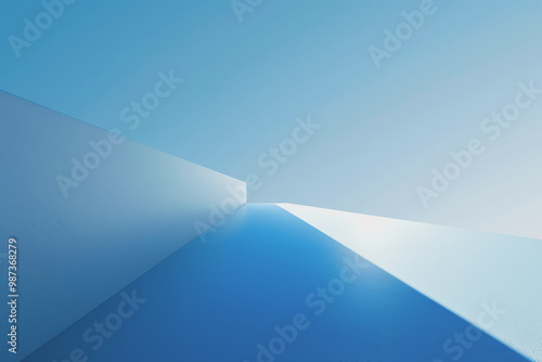 White and vibrant blue gradient color background, geometric.